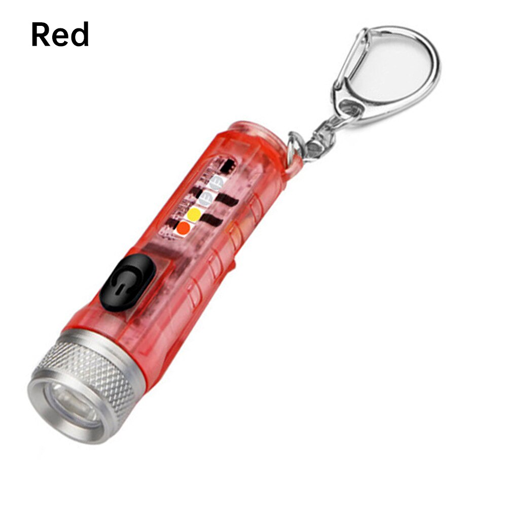 Mini Keychain LED Flashlight Portable Pocket Work Light USB Rechargeable Lamp Fluorescent Magnetic Warning Camping Flashlight