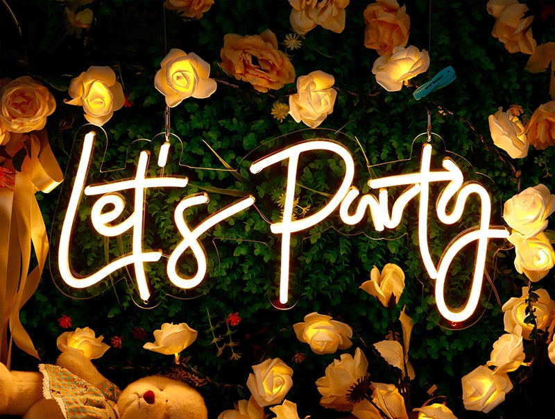 Happy Birthday Led Neon Sign Custom Night Light Sign for Birthday Party Decor Oh Baby Neon Light Lets Party Home Hanging Decor