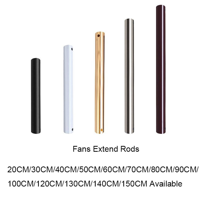 Ceiling Fans Extend Rods Only for the Fans Light 20cm 30cm 40cm 50 cm 60cm 70cm 80cm 90cm 100cm 120cm gold white black silver