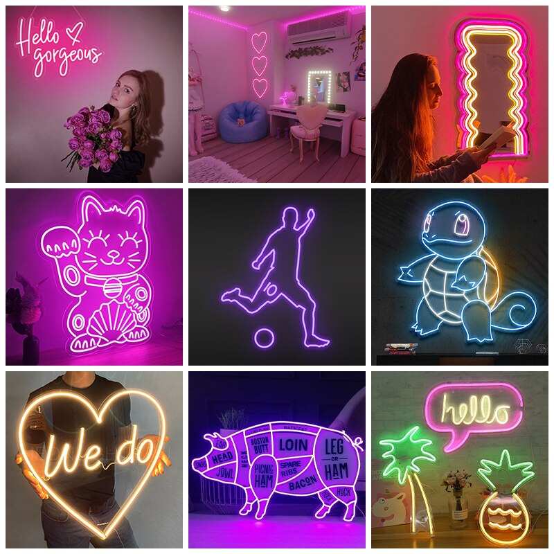 Custom Neon Sign Led Letters DIY Private Neon Lights Signs Lamp Shop Spa Wedding Slogan Logo Bar Dropshipping