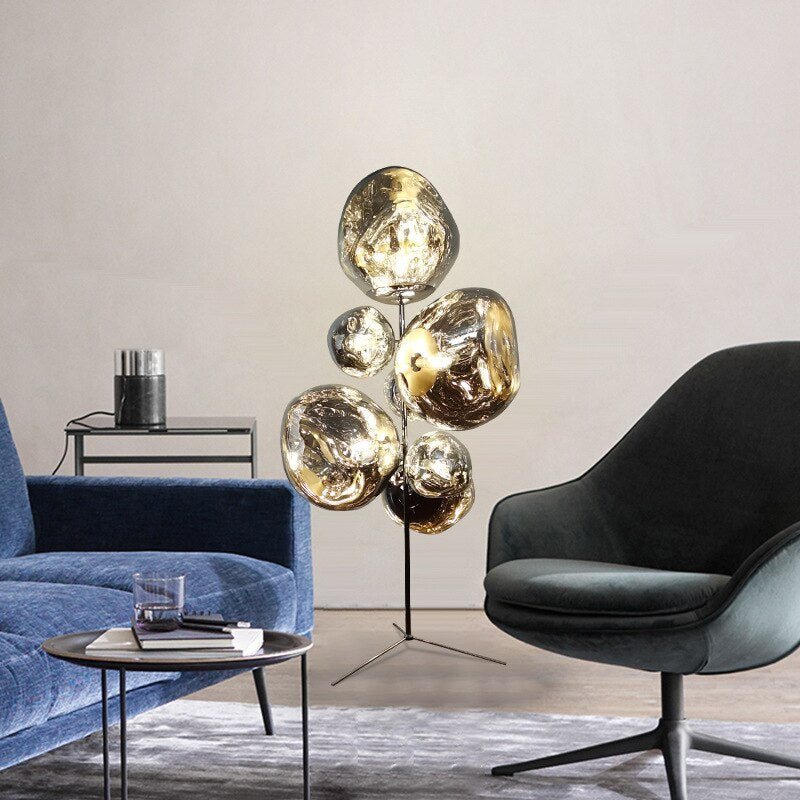 Home Decor Luxury LED Floor Lamp Modern Art Design Living Room Bedroom Sofa Corner Standing Light Globe Lava Floor Lighting