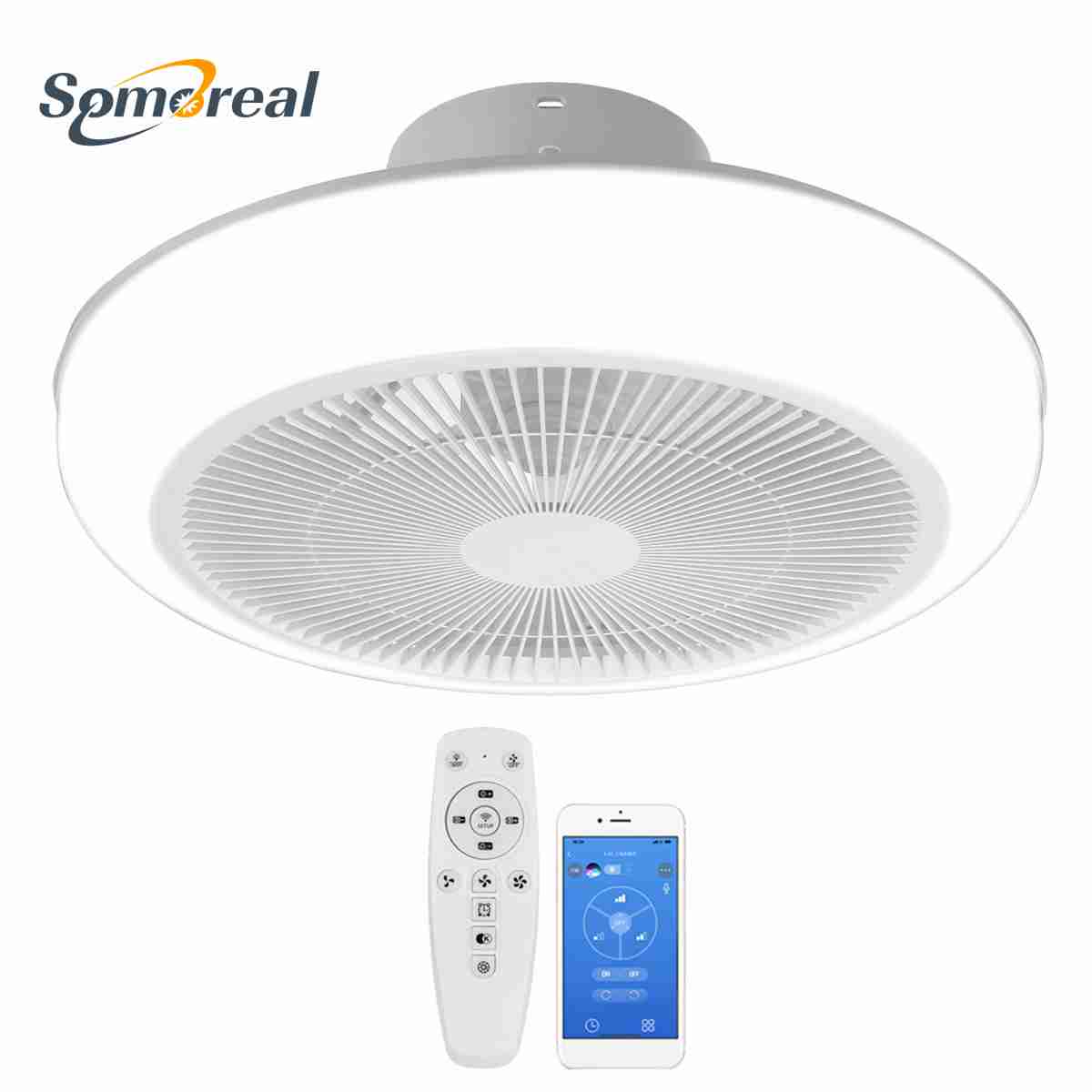 Ceiling Fan With Led Light And Romote Control Electric Fan Silent Fan 18 Inch Fans Bedroom Decoration Lamp For Home 110V/220V