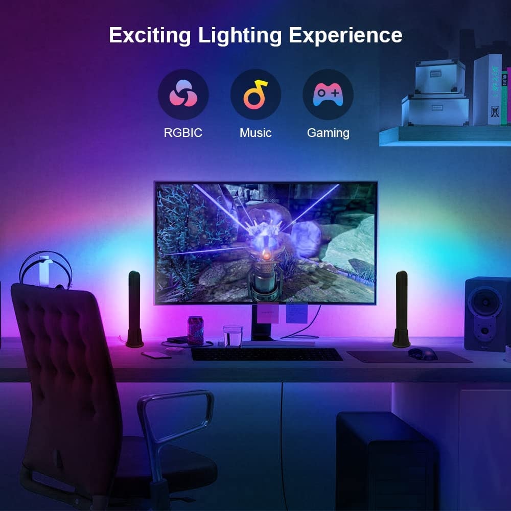 WiFi Smart LED Light Bar RGB Atmosphere Light Music Synchronization 12 Modes TV Wall Computer Game Room Decoration Night Light