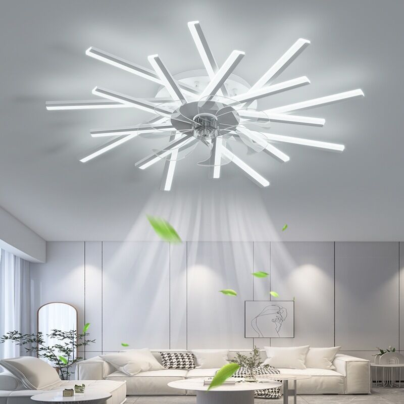 New Nordic Ceiling Fan Living Room Led Invisible Fan Lamp Ceiling Bedroom Fan Remote Control Reversible Blades Fans 110V 220V