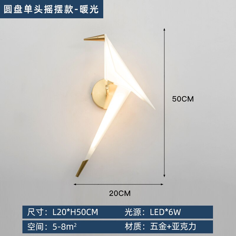 Nordic Acrylic Bird Floor Lamp for Living Room Luxury Paper Cranes Floor Ls Bedroom Paper Crane Lamp Bird Floor Lamp Fixture Led