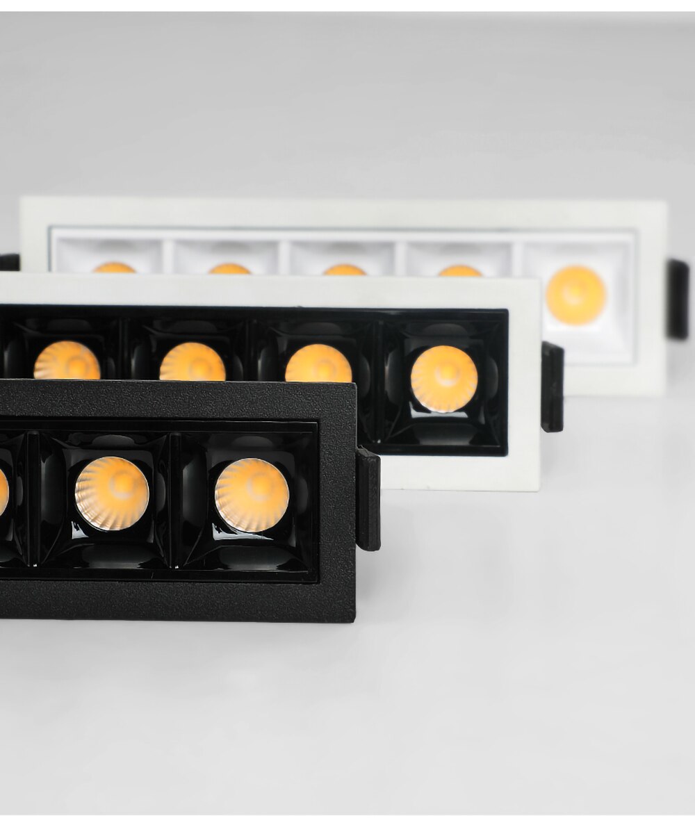 Creative Anti-Glare Linear Recessed Grille Line Lights 2W 4W 6W 10W 20W 30W Living Room Corridor Strip COB LED Ceiling Downlight