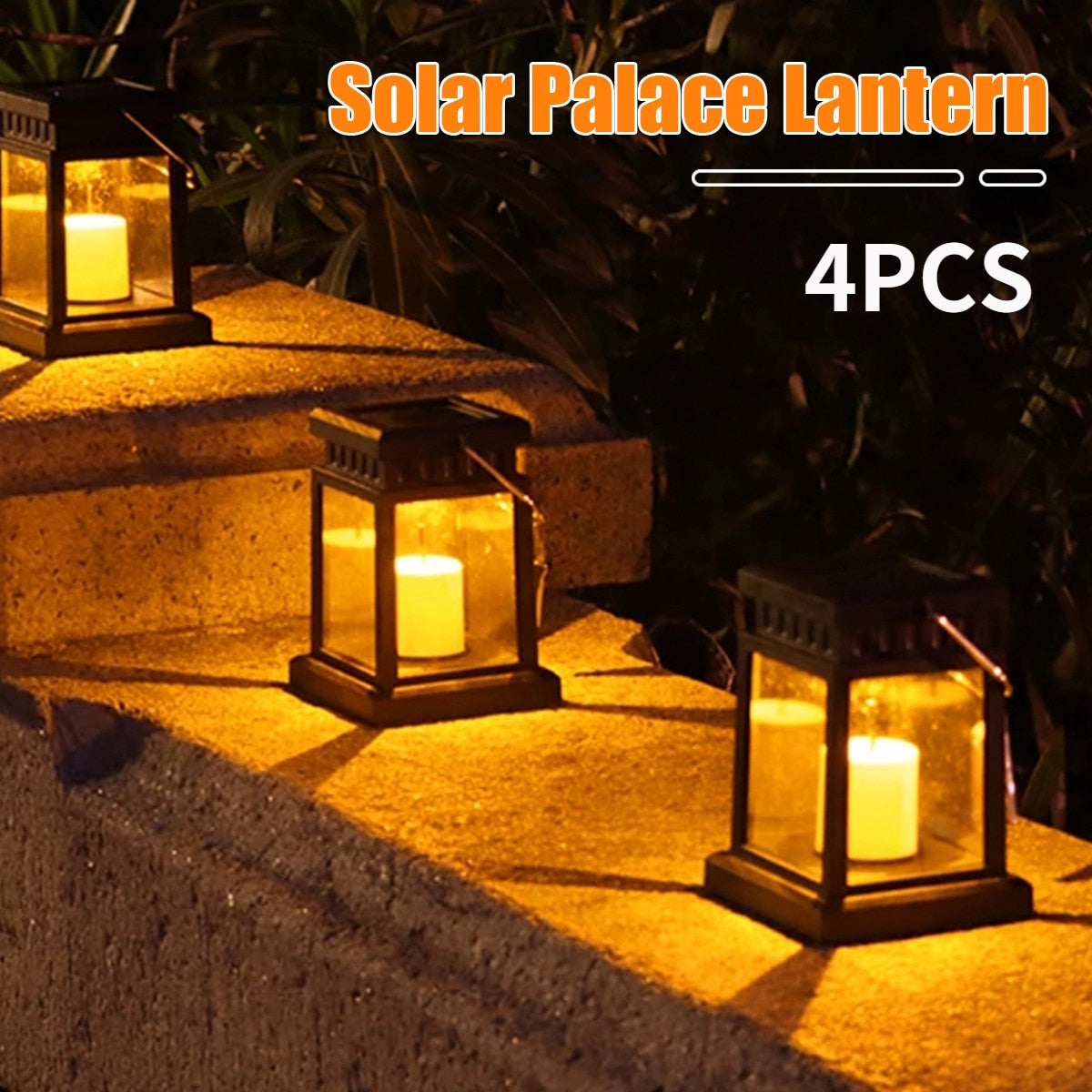 Garden Decor Outdoor Solar Lights Retro Palace Lantern Lights Hanging Candle Lamps Landscape Lighting Floor Lights Solar Lantern