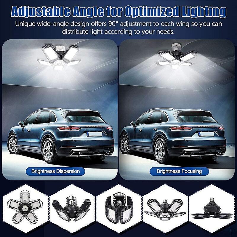 E27 LED Bulb Fan Blade Timing Lamp AC85-265V 180W Foldable Led Light Bulb Lampada For Home Ceiling Light With Remote Controller