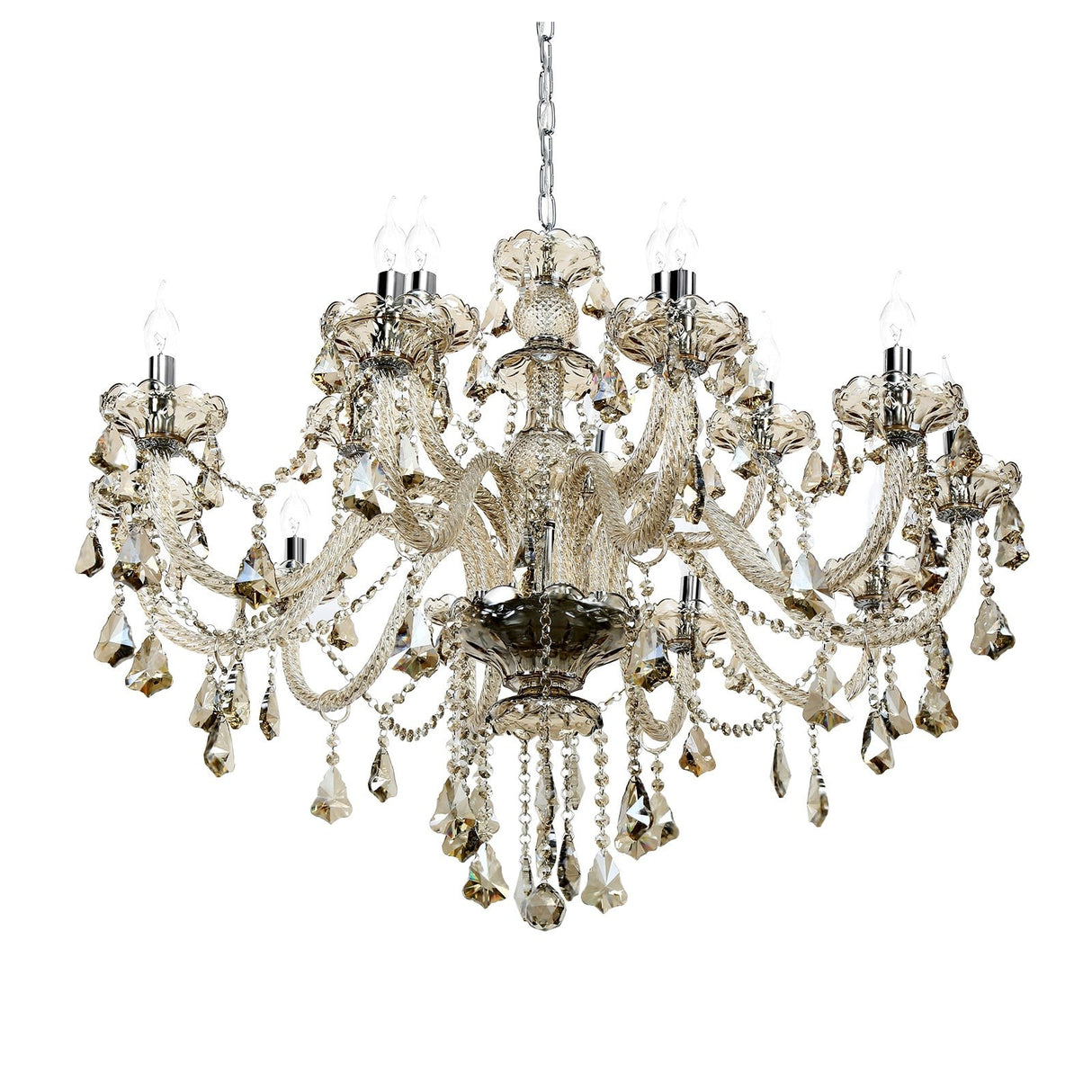 Luxurious K9 Crystal Chandelier 15-18 Arms Cognac/Transparent Ceiling Light For Living Room Home Hotel Apartment Decors