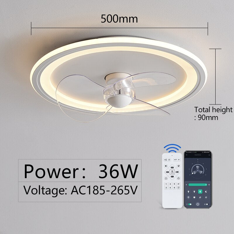 MARPOU ceiling fan with lighting remote control and APP control Lamp modern ceiling fans with led light For Bedroom Living room