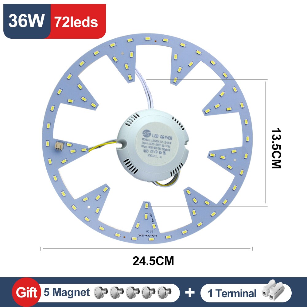 Led Module 220v Led Ceiling Light Replacement Panel Led Light 18W 24W 30W 36W 40W 50W Round Module For Ceiling Lamp Ceiling Fan
