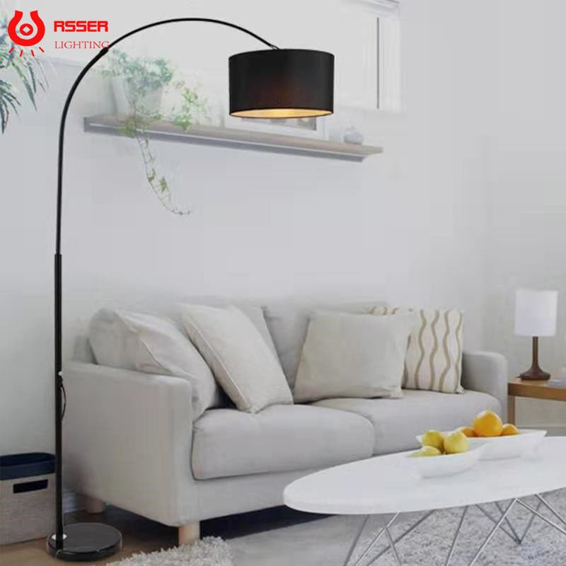 RSSER New Modern Nordic Big Sale Simple LED Floor Lamp Black White Standing Light Corner Apartment Lamp For Bedroom Decoration