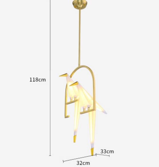 Art Deco Bird Paper Floor lamp Bedroom Studio living room lamp stand origami light Study Bedside Reading table gold floor lamp
