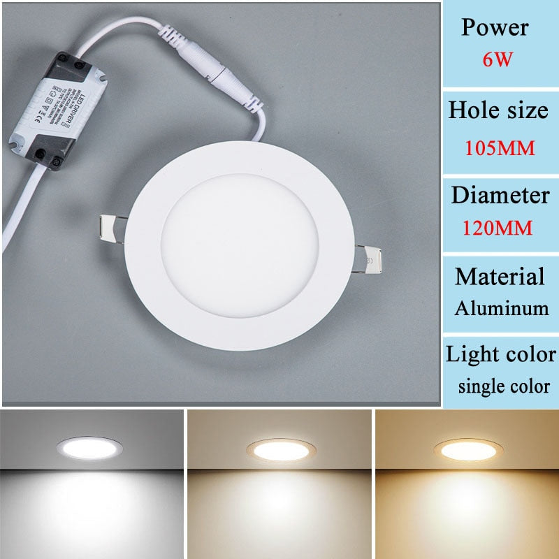 Embedded LED Panel Light Concealed Ceiling Light 3W6W12W15W18W Household Downlight Flat Light Commercial Ceiling Light