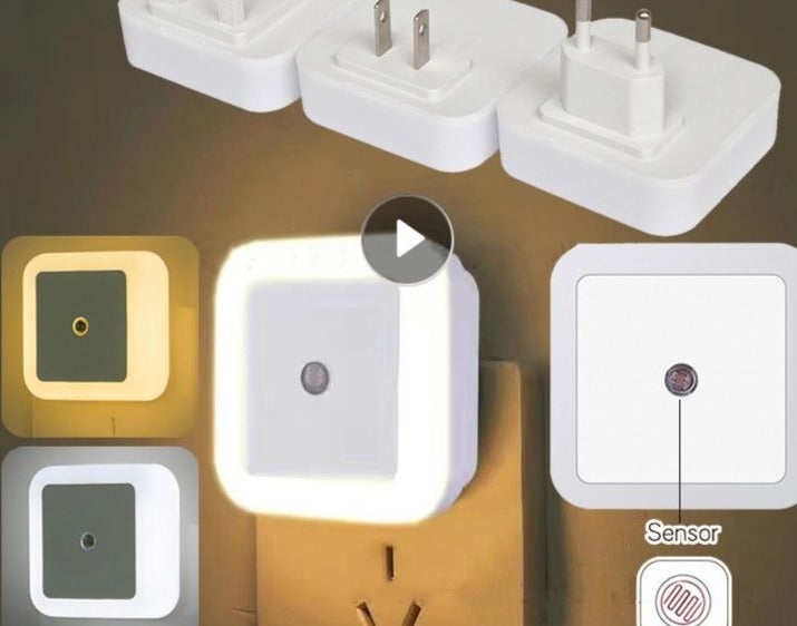 Smart Motion Sensor LED Night Light Lamp EU UK US Plug Mini Wall Lights For Bedroom Hallway Corridors Stairs Bedside Lamp