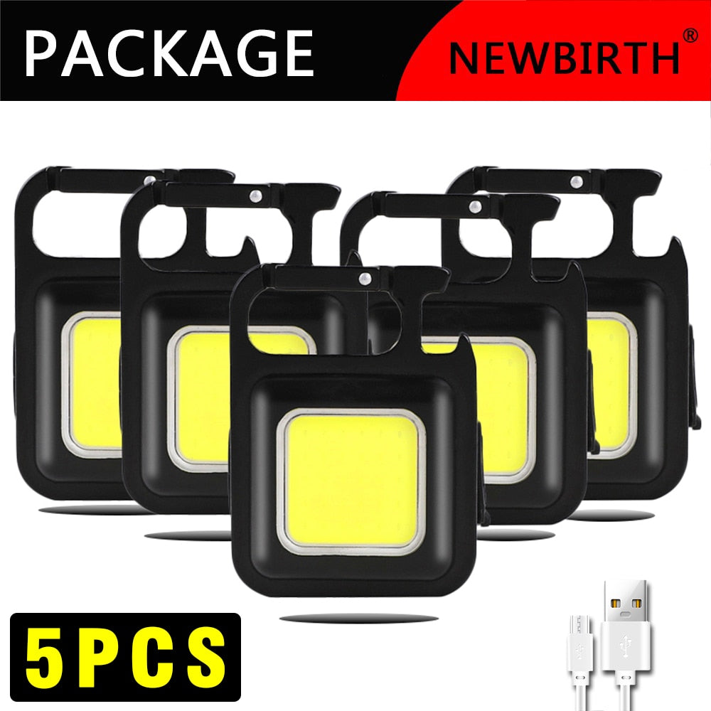 Multifunctional Mini Glare COB Keychain Light USB Charging Emergency Lamps Strong Magnetic Repair Work Outdoor Camping Light