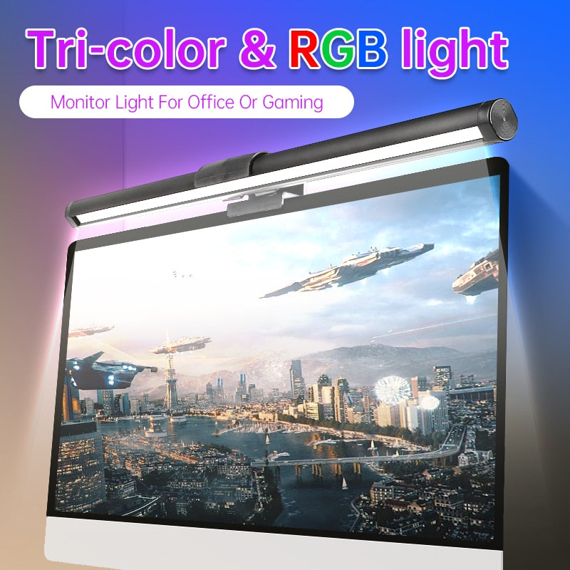 Pc Monitor Computer Desk Lamps For Dimming Led Lamp Magnetic Office Lights Monitor Stepless Hanging Light Bar for Pc Screen RBG