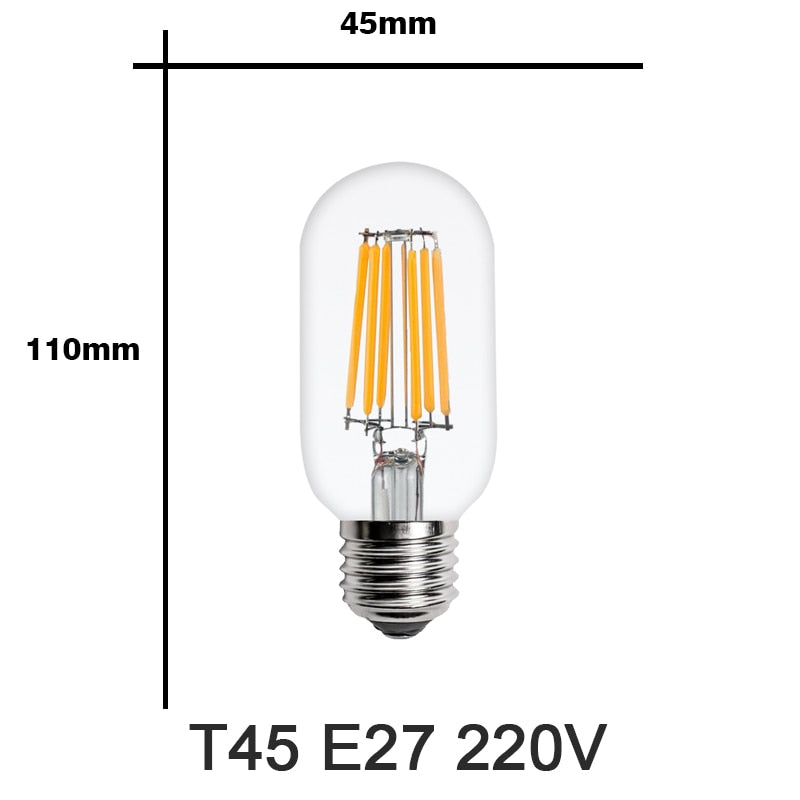 2Pcs E27 E14 Retro LED Edison Bulb 220V Light Bulb C35 A60 ST64 G45 G80 G95 Vintage LED Filament Lamp Glass Bulb Candle Light