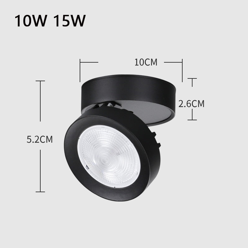 Spot LED Downlight Foldable Ceiling Spotlight 7W 10W 15W Surface Mounted Aluminum Ceiling Spots Lamp AC 85-265V For Home