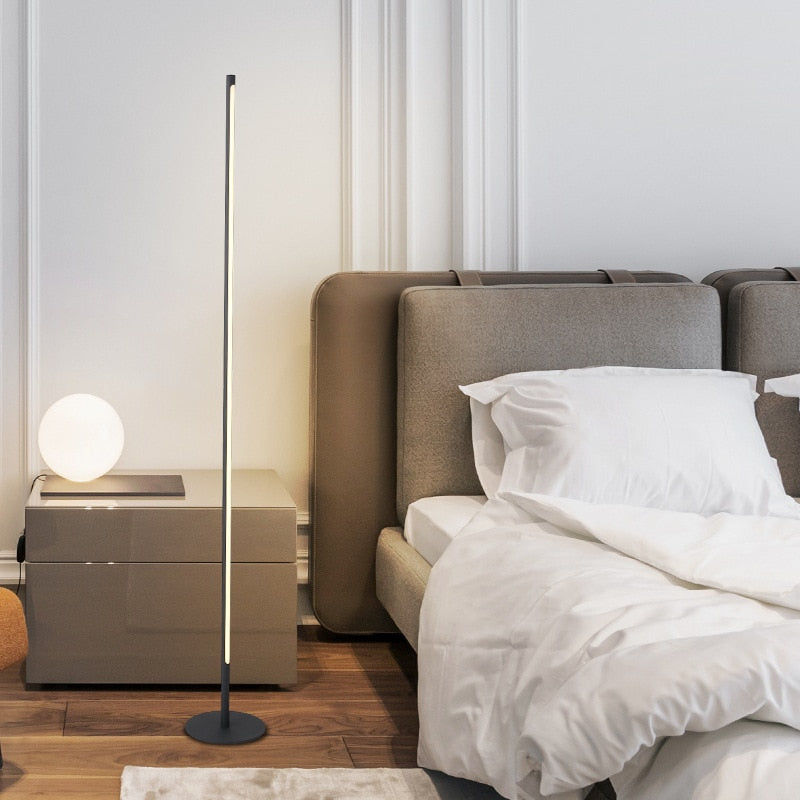 Modern Nordic simple creative living room floor lamp LED lamp metal lamp floor lamp Nordic simple creative bracket LED Black