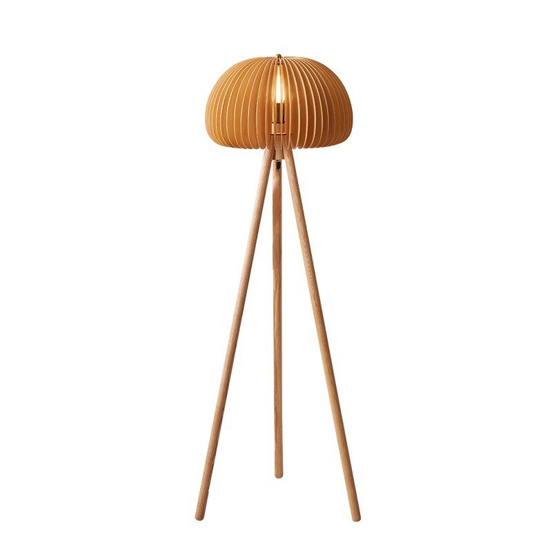Wood Pumpkin Shape Floor Lights Parlor Bedside Hotel Office Japanese Style Lamp E24 Bulb Loft Deco Drop Shipping