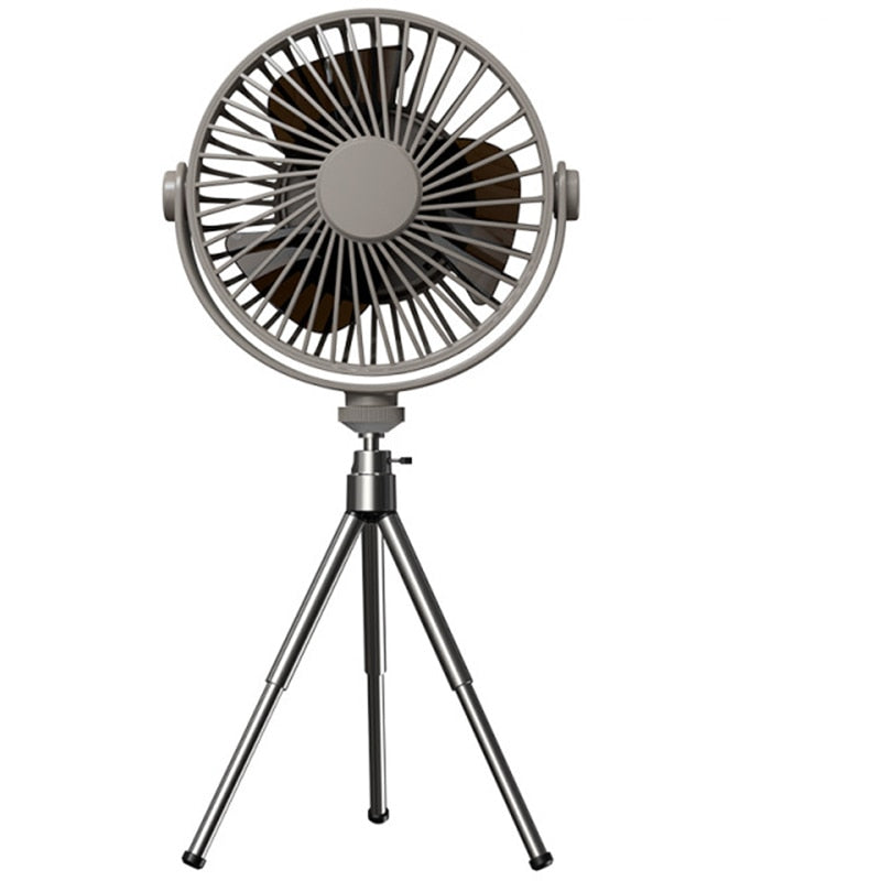 USB Tripod Floor Camping Fan With Power Bank LED Light Rechargeable Desktop Portable Circulator Wireless Ceiling Electric Fan