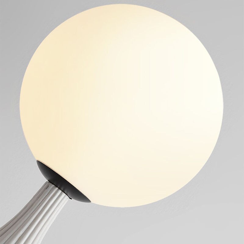 Minimalist White Glass Floor Lamp Living Room Bedroom Bedside Modern Lighting G9 Bulb White Resin 100-240V