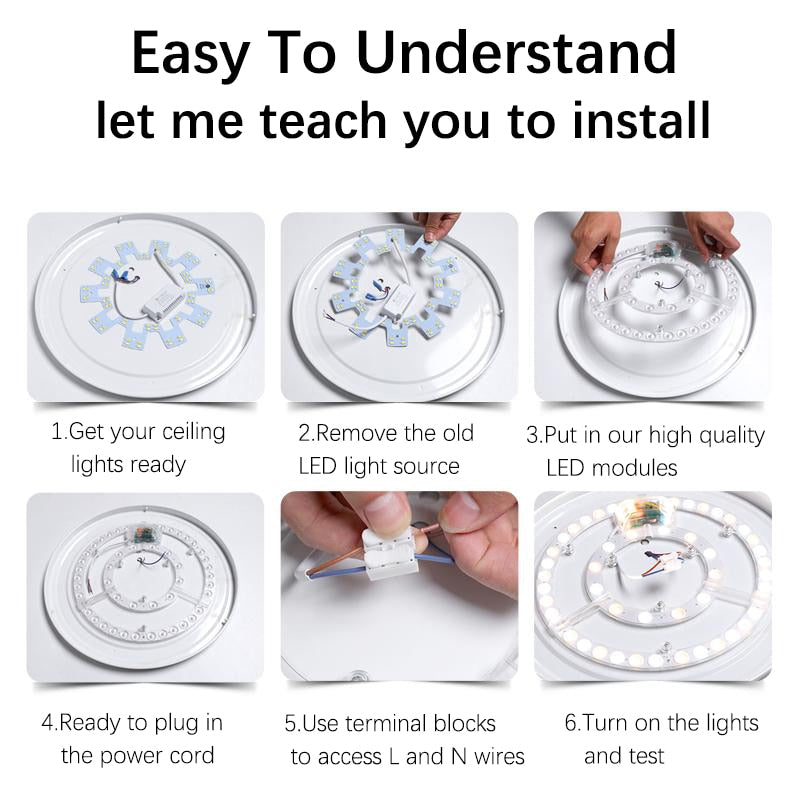 Led Panel Board Round Led Module Ceiling Lights Dimmable Panel 220V replacement Led For circle Lamp Ceiling Fan light magnet fix