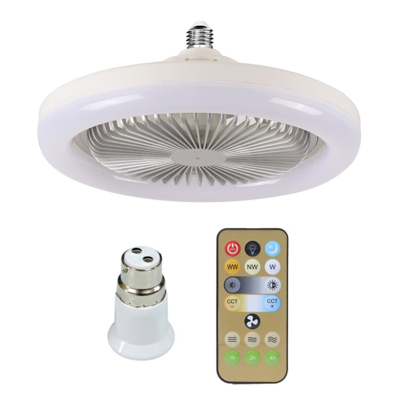 Ceiling Fan With Lighting Fan Lamp with Remote Control B22 to E27 Silent Ceiling Fan For home bathroom 3 Gears Wind Speed