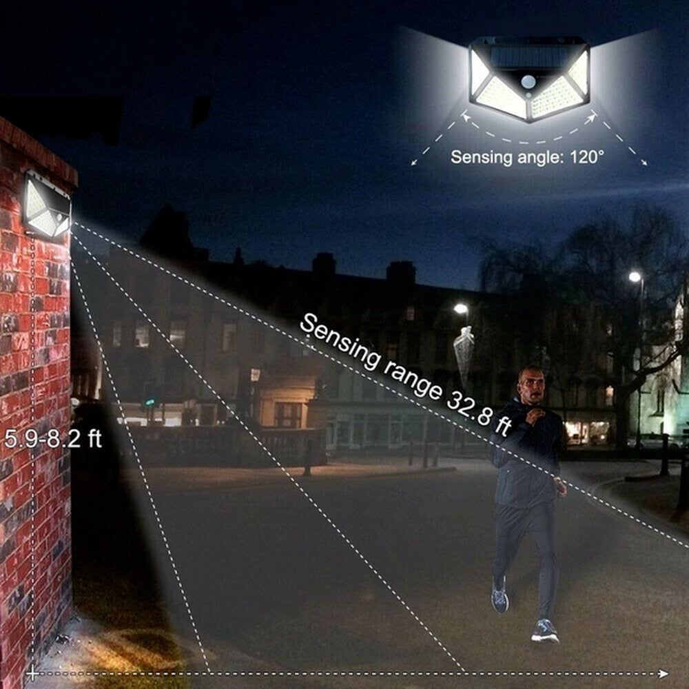 Solar powered, motion sensors lights, 100 LED beads, 1000 LUMENS