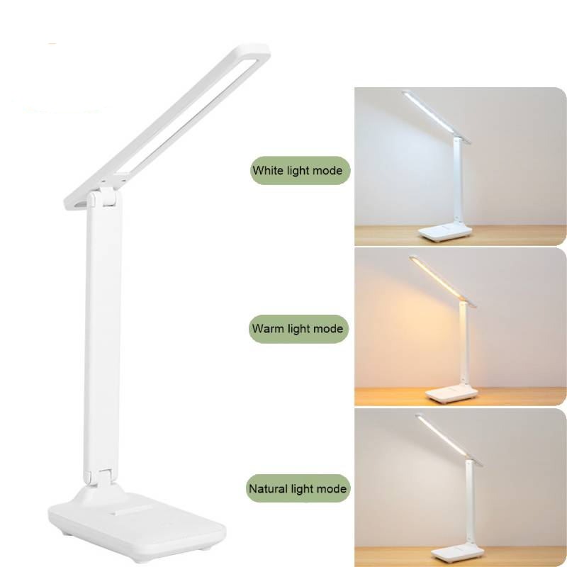 Led Desk Lamp 3 Color Dimmable Touch Foldable Table Lamp Bedside Reading Dormitory Eye Protection USB Rechargeable Light