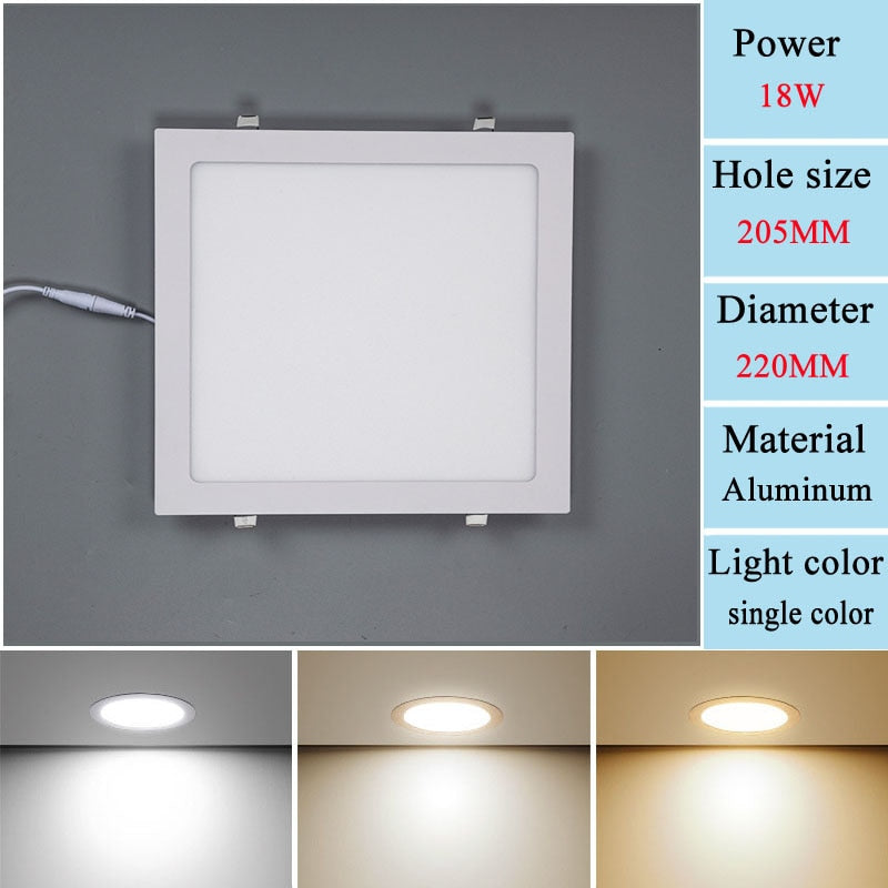 Embedded LED Panel Light Concealed Ceiling Light 3W6W12W15W18W Household Downlight Flat Light Commercial Ceiling Light