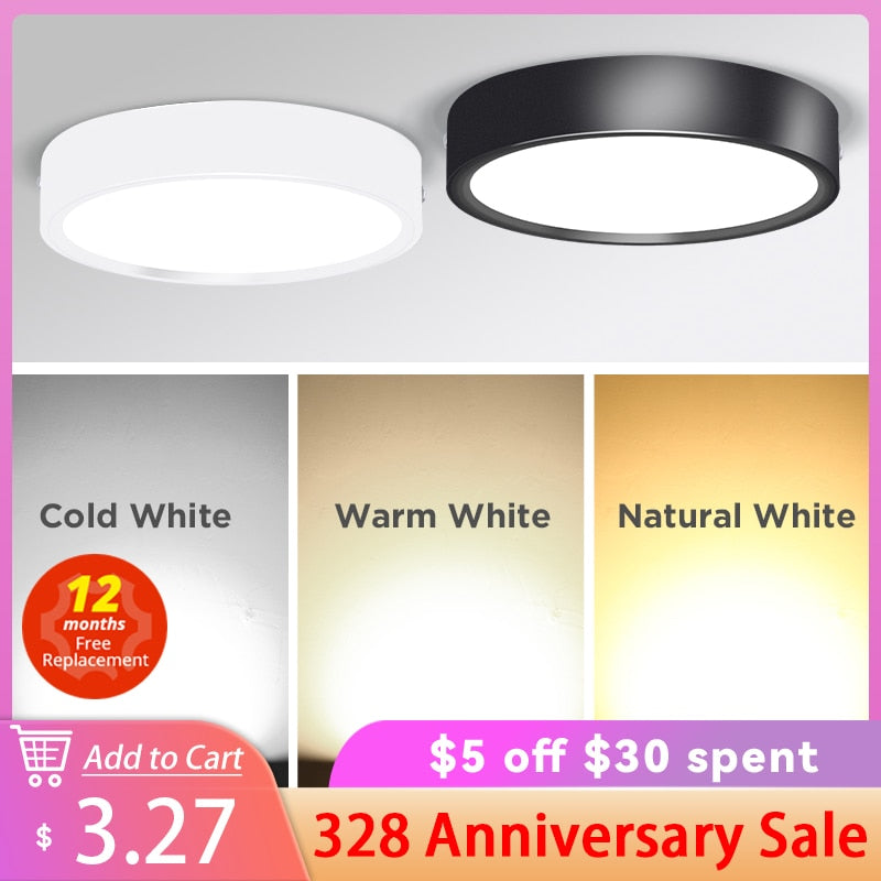Led Downlight Spot Led Ceiling 220v Surface Mounted Panel Light 5W 10W 15W 25W Mini Spot Lights For Home Kitchen Room Lighting