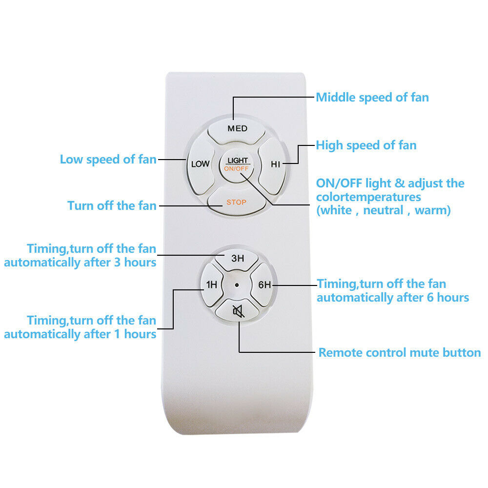 42 inch Ceiling Fan Modern LED Crystal Chandelier Bedroom 3 Color Light with Remote Control 36w