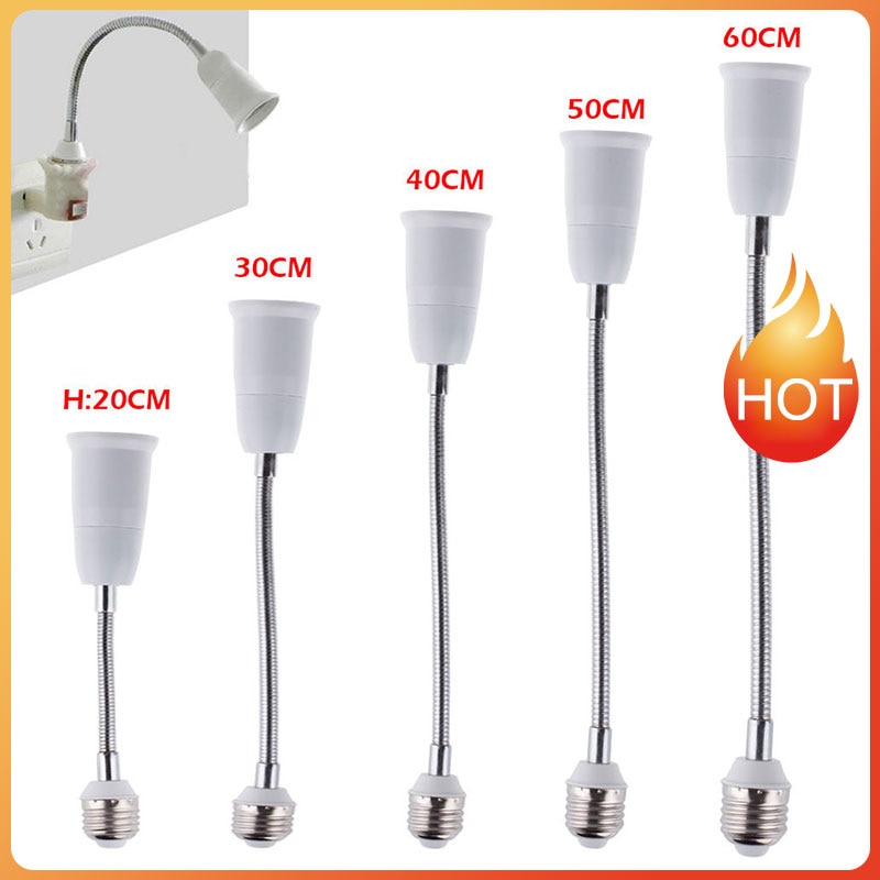 Socket E27 Flexible E27 Light Lamp Base Extender Bulb Adapter Converter Extension Light Holder Converter 20CM-60CM