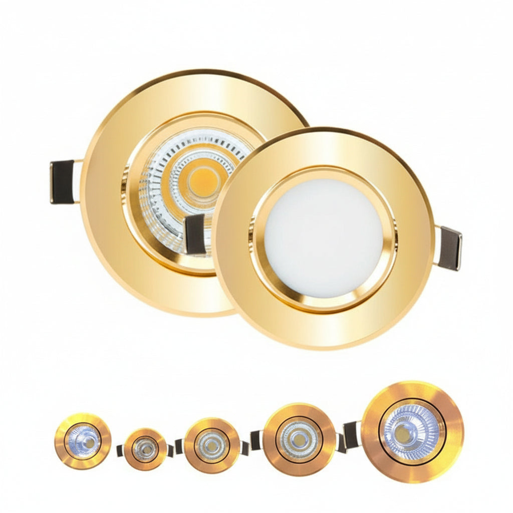 Golden Dimmable AC90V-260V 5W7W9W12W15W18W20W LED Downlights Shoot light COB Recessed Ceiling Lamps Spot Lights illumination Bulb