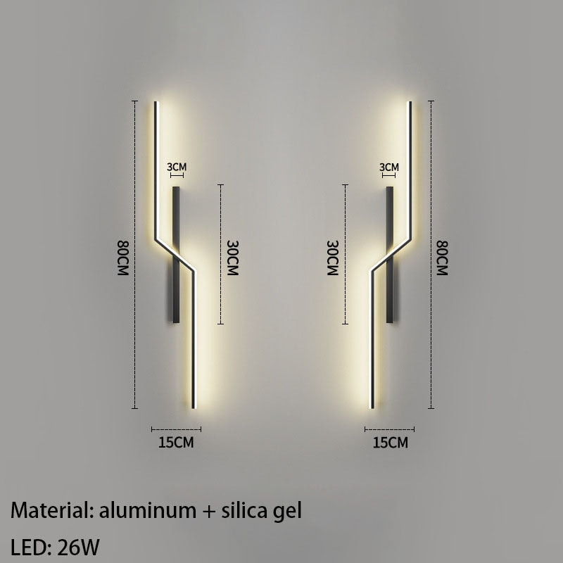 Minimalist LED Wall Lights Living Room Bedroom Lamp Art Decors Aluminum Line Novelty Sconce Drop Shipping