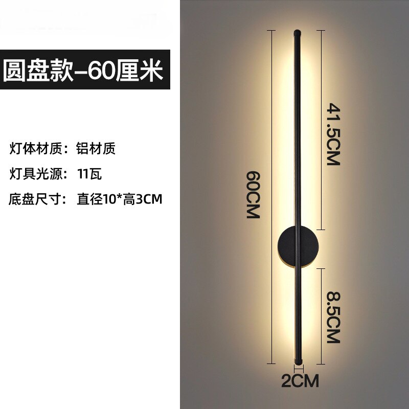 Nordic Strip LED Wall Lights Aluminum Wall Lamp Living Room Sofa Background Wall Decor Lamps Bedroom Bedside Lighting Fixtures