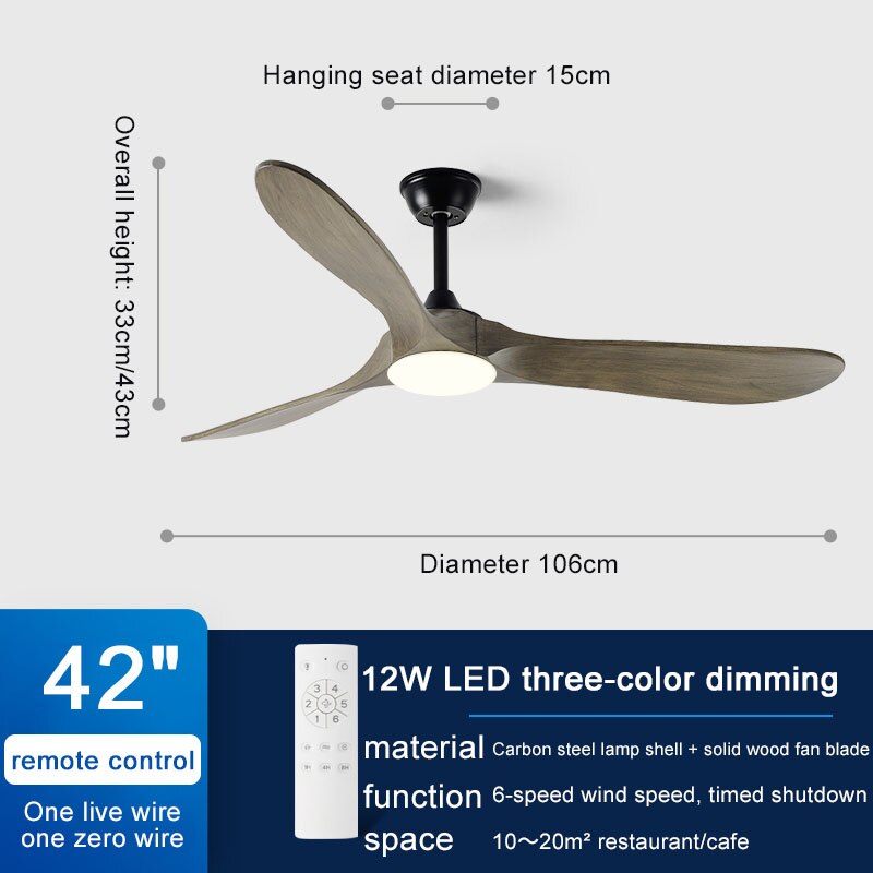 Modern 60/70 Inches Wooden Ceiling Fan With Led Light And Control For Bedroom Living Room Home Office Lounge Ceiling Fans