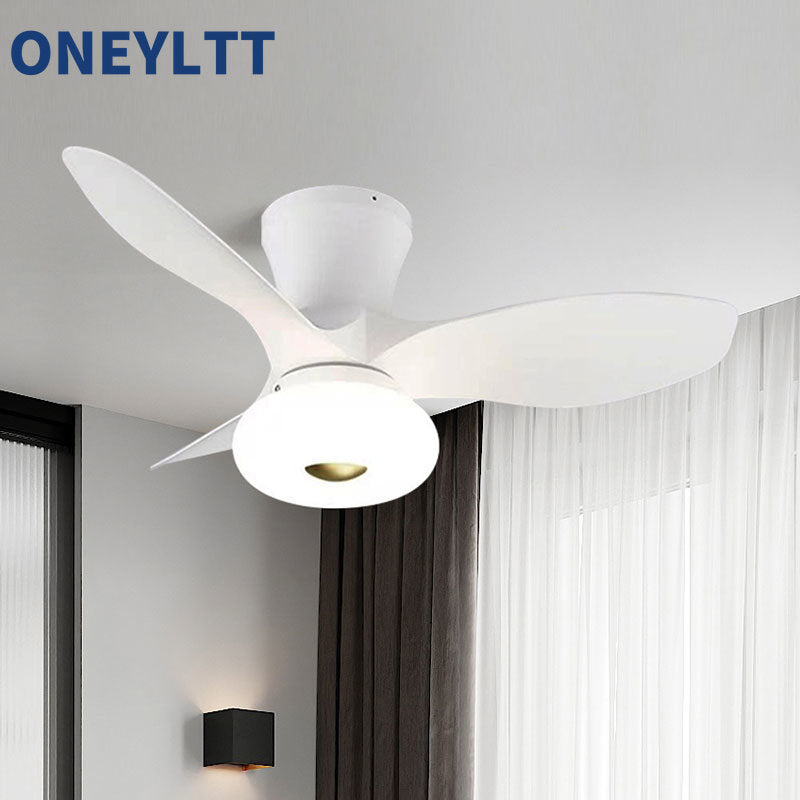 New Nordic bedroom fan light ultra-thin frequency conversion mute restaurant ceiling fan light children's room bedroom fan lamp