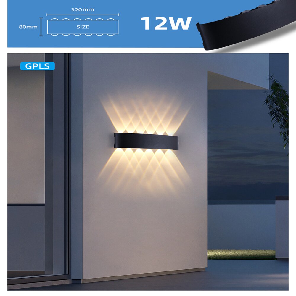 LED Wall Lamp,IP65 Waterproof Aluminum Interior or outdoor Lighting Lights for courtyard Bedroom wall Stairs ,Led Wall Light