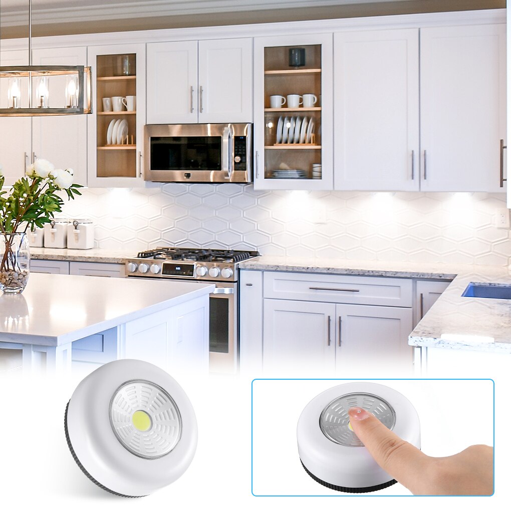 3 LED Battery Powered Wireless Night Light Security Fashionable Lamp Quick Installation Emergency Light for Wall Kitchen
