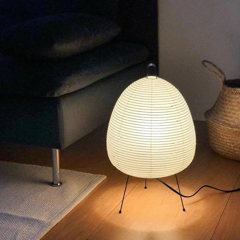 Rice Paper Lantern Japanese LED Table Lamp Modern Dimming Reading/Bedroom Lamp for Homestay Art Creative Decor Tripod Floor Lamp