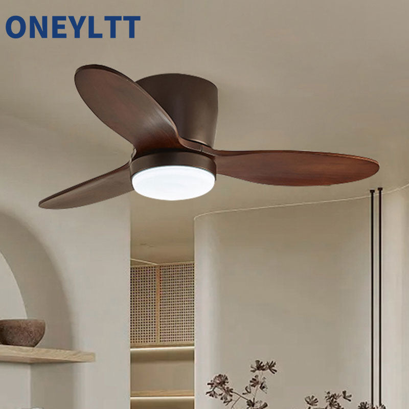35Inch Design Fan Modern Floor Wood Dc Ceiling Fan Lamp With Remote Control Indoor Solid Wood LED light Fans For Home Ventilador