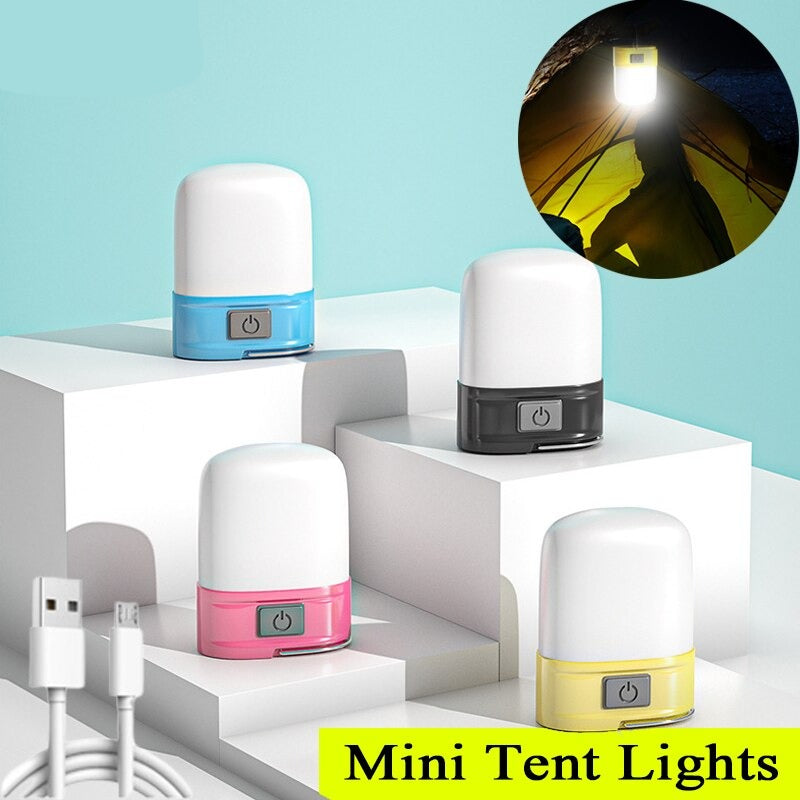 C2 New Mini Tent Lamp Usb Rechargeable Cob Led Light Ip65 Lithium Battery Bright Portable Lantern For Outdoor Camping Lights