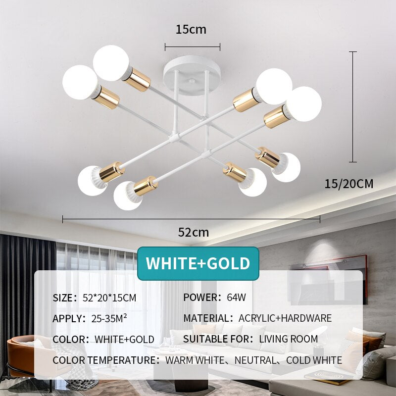 Modern Creative LED Chandelier Lighting Warm Romantic Minimalist for Bedroom Personality Living Room Dining Room Ceiling Lamp