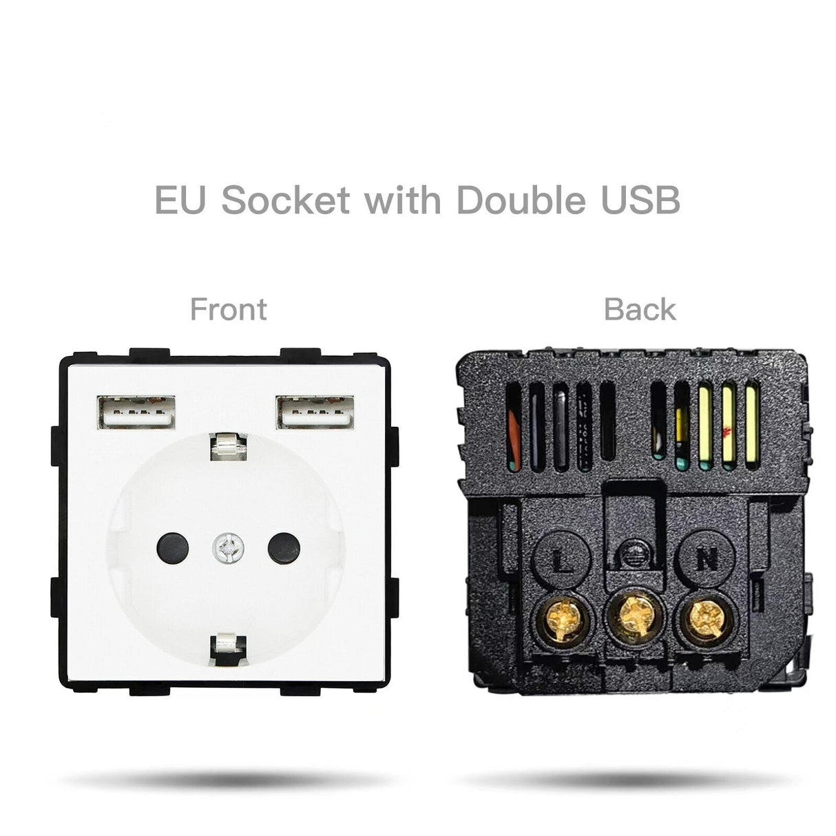 Wall Light Switches Glass Panel Parts White USB Sockets Function Parts DIY EU CAT5 TV Sockets Power Outlet Parts