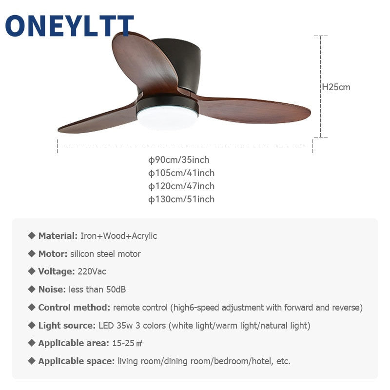 35Inch Design Fan Modern Floor Wood Dc Ceiling Fan Lamp With Remote Control Indoor Solid Wood LED light Fans For Home Ventilador
