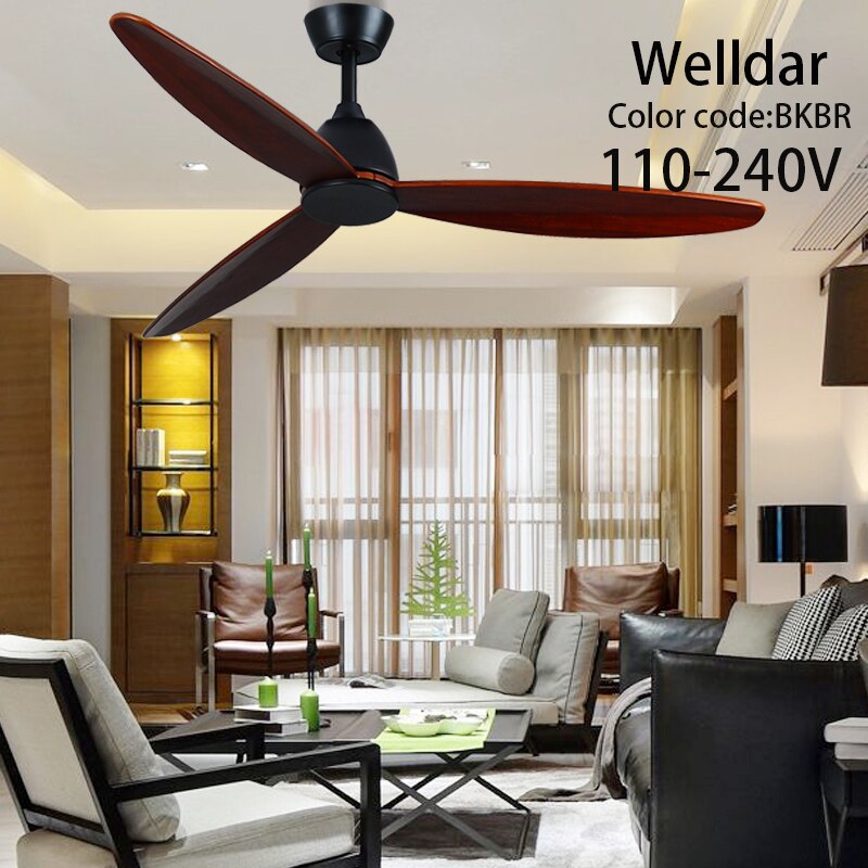 60 Inch Led Ceiling Fan Lamp Roof Home Fans Modern Indoor Decorate Wooden Blade Dc Ceiling Fan With Remote Control Ventilador