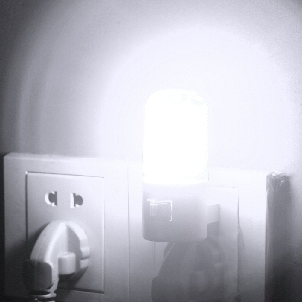 1W 6 LED 110V With US Plug Energy Saving Household Night Lamp Warm Light Wall Mounting Bedroom Soft Night Light Lamp